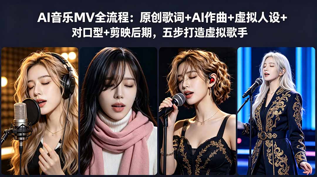 AI音乐MV全流程：原创歌词+AI作曲+虚拟人设+对口型+剪映后期，五步打造虚拟歌手-源创文化-衍智堂