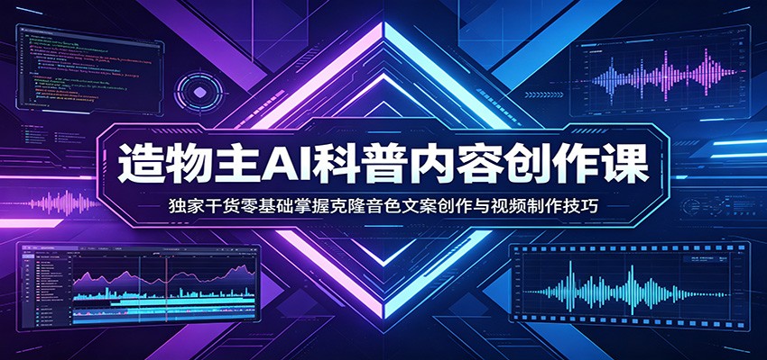 AI科普内容创作课：独家干货零基础掌握克隆音色文案创作与视频制作技巧-源创文化-衍智堂