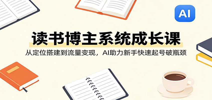 读书博主系统成长课：从定位搭建到流量变现，AI助力新手快速起号破瓶颈-源创文化-衍智堂