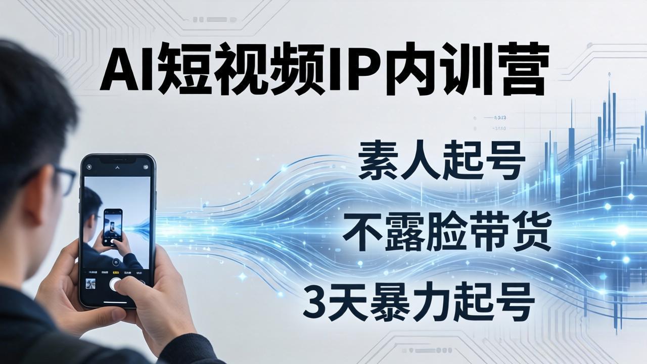 2026AI短视频IP内训营:从素人起号到不露脸带货,3天暴力起号全流程拆解-源创文化-衍智堂