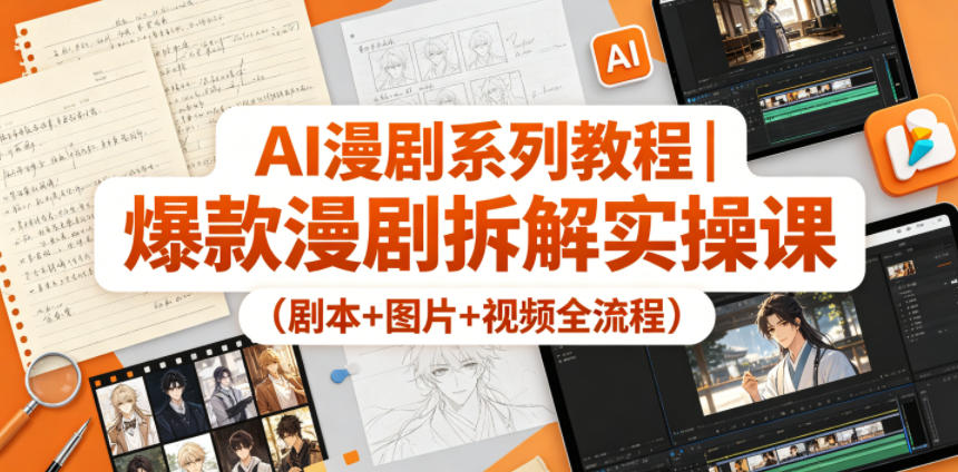 AI漫剧系列教程｜爆款漫剧拆解实操课(剧本+图片+视频全流程)-源创文化-衍智堂
