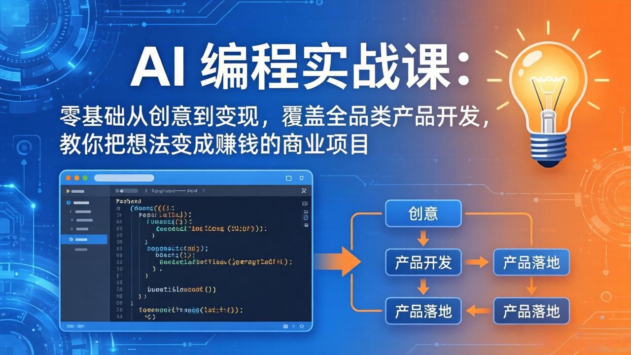 AI编程实战课-第三期-5月9更新：零基础从创意到变现，覆盖全品类产品开发，把想法变成赚钱项目-源创文化-衍智堂