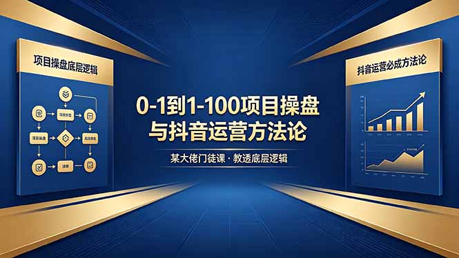 0-1到1-100怎么建？某大佬门徒课教透项目操盘底层逻辑+抖音运营必成方法论-源创文化-衍智堂