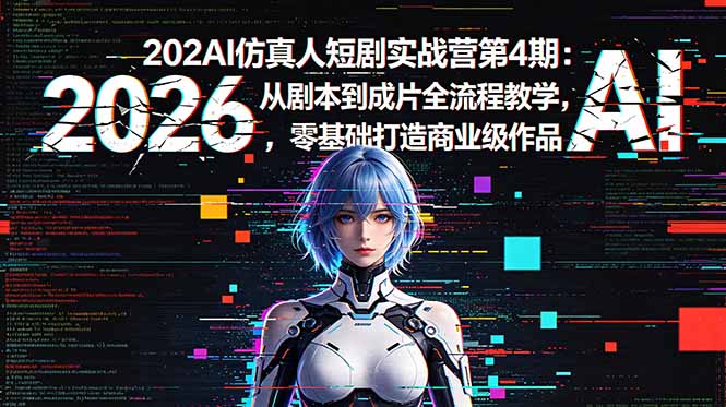 2026AI仿真人短剧实战营第4期：从剧本到成片全流程教学，零基础打造商业级作品-源创文化-衍智堂