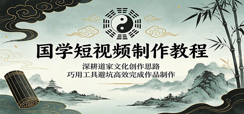 国学短视频制作教程：深耕道家文化创作思路，巧用工具避坑高效完成作品制作-源创文化-衍智堂