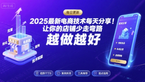 2026最新电商技术每天分享，让你的店铺少走弯路，越做越好(更新26年04月)-源创文化-衍智堂