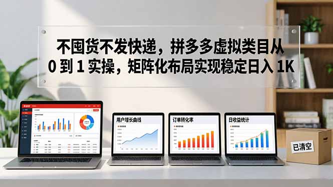 不囤货不发快递，拼多多虚拟类目从 0 到 1 实操，矩阵化布局实现稳定日入 1K-源创文化-衍智堂