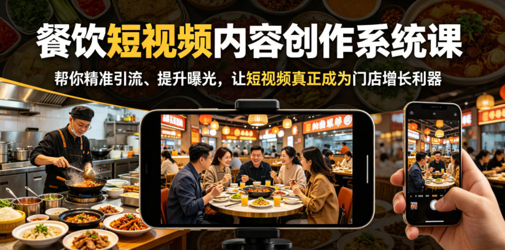餐饮短视频内容创作系统课，帮你精准引流、提升曝光，让短视频真正成为门店增长利器-源创文化-衍智堂