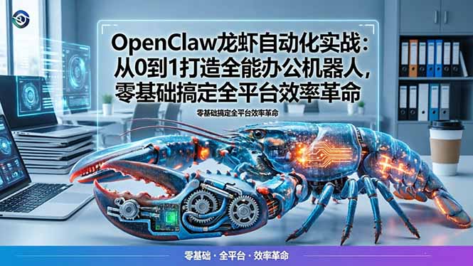 OpenClaw龙虾自动化实战：从0到1打造全能办公机器人，零基础搞定全平台效率革命-源创文化-衍智堂