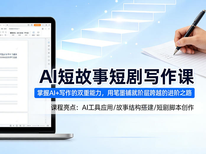 AI短故事短剧写作课，掌握AI+写作的双重能力，用笔墨铺就阶层跨越的进阶之路-源创文化-衍智堂