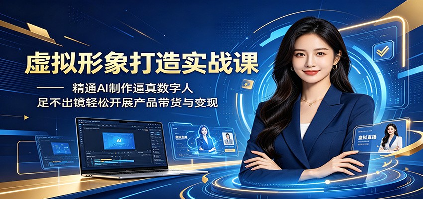虚拟形象打造实战课：精通AI制作逼真数字人，足不出镜轻松开展产品带货与变现-源创文化-衍智堂