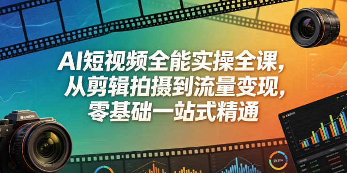 AI短视频全能实操全课，从剪辑拍摄到流量变现，零基础一站式精通-源创文化-衍智堂