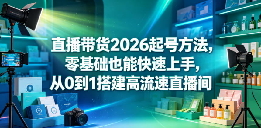 直播带货2026起号方法，零基础也能快速上手，从0到1搭建高流速直播间-源创文化-衍智堂