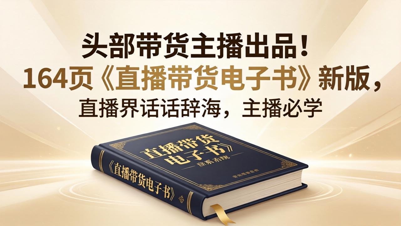 头部带货主播出品！164页《直播带货电子书》新版，直播界话术辞海，主播必学-源创文化-衍智堂