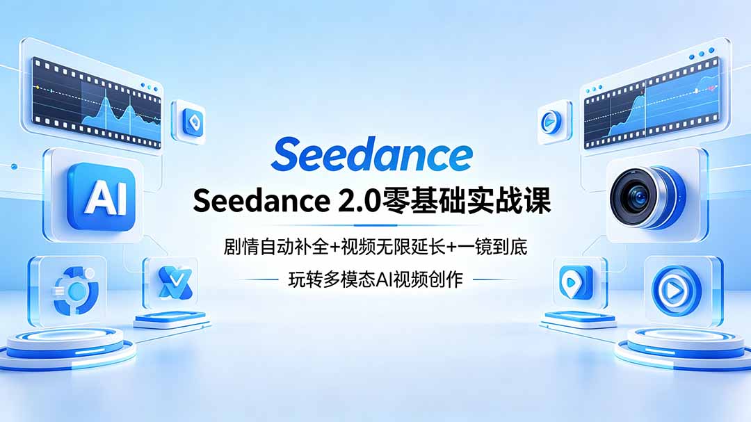 Seedance 2.0零基础实战课：剧情自动补全+视频无限延长+一镜到底：玩转多模态AI视频创作-源创文化-衍智堂