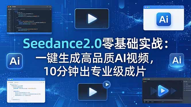 Seedance2.0零基础实战：一键生成高品质AI视频，10分钟出专业级成片-源创文化-衍智堂
