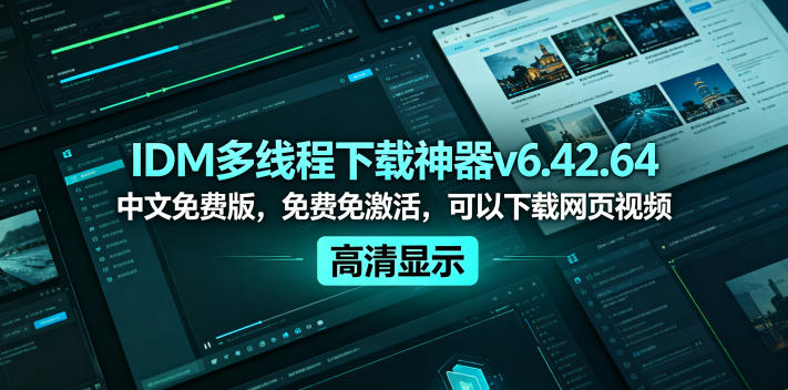 IDM多线程下载神器v6.42.64中文免费版，免费免激活，可以下载网页视频(例如飞书文档内的视频)-源创文化-衍智堂