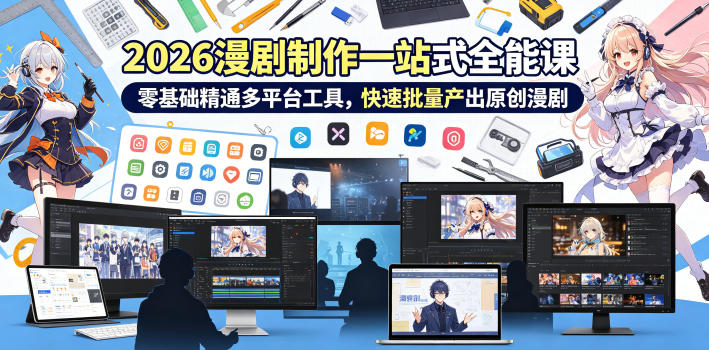 2026 AI漫剧制作一站式全能课，零基础精通多平台工具，快速批量产出原创漫剧-源创文化-衍智堂