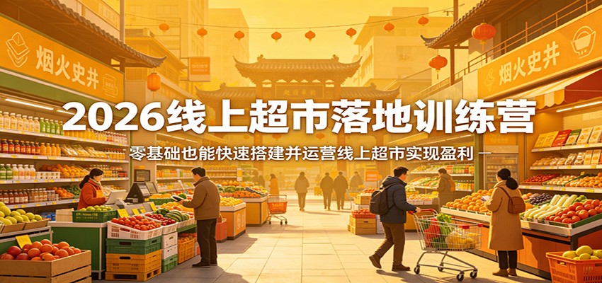2026线上超市落地训练营，零基础也能快速搭建并运营线上超市实现盈利-源创文化-衍智堂