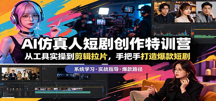 AI仿真人短剧创作特训营：从工具实操到剪辑拉片，手把手打造爆款短剧-源创文化-衍智堂