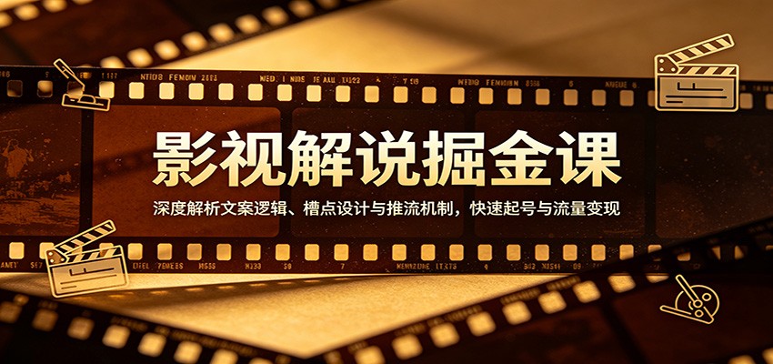 影视解说掘金课：深度解析文案逻辑、槽点设计与推流机制，快速起号与流量变现-源创文化-衍智堂