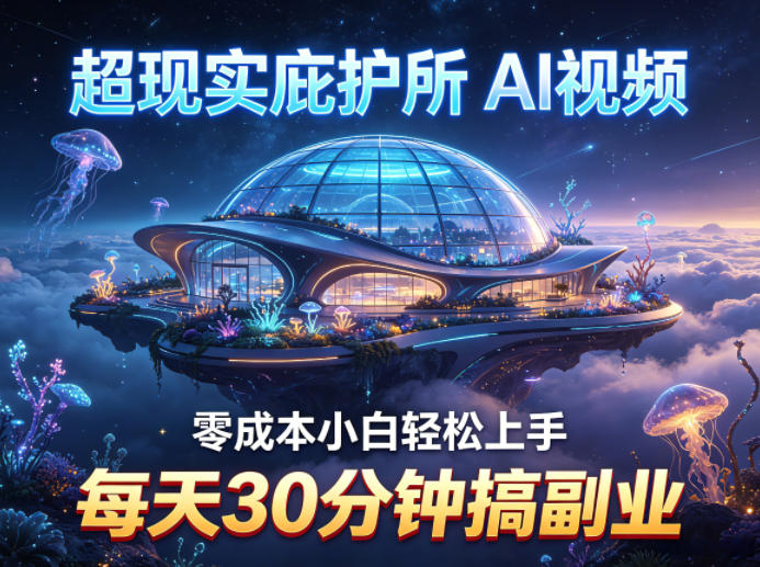 超现实庇护所AI视频项目拆解,零成本小白轻松上手,每天30分钟搞副业-源创文化-衍智堂