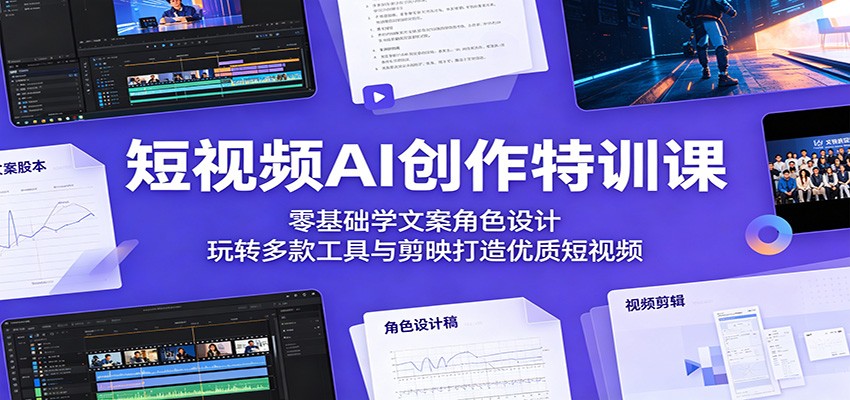 短视频AI创作特训课：零基础学文案角色设计，玩转多款工具与剪映打造优质短视频-源创文化-衍智堂