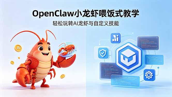 不用懂技术！OpenClaw小龙虾喂饭式教学，轻松玩转AI龙虾与自定义技能-源创文化-衍智堂
