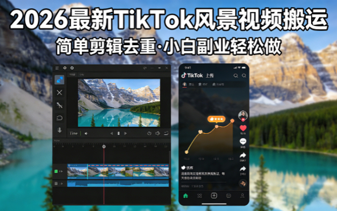 2026最新TikTok风景视频搬运简单剪辑去重小白副业月入 8000-源创文化-衍智堂