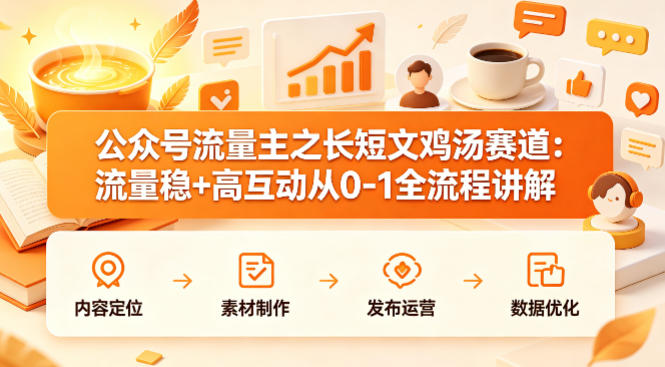 公众号流量主之长短文鸡汤赛道，流量稳+高互动，从0-1全流程讲解-源创文化-衍智堂