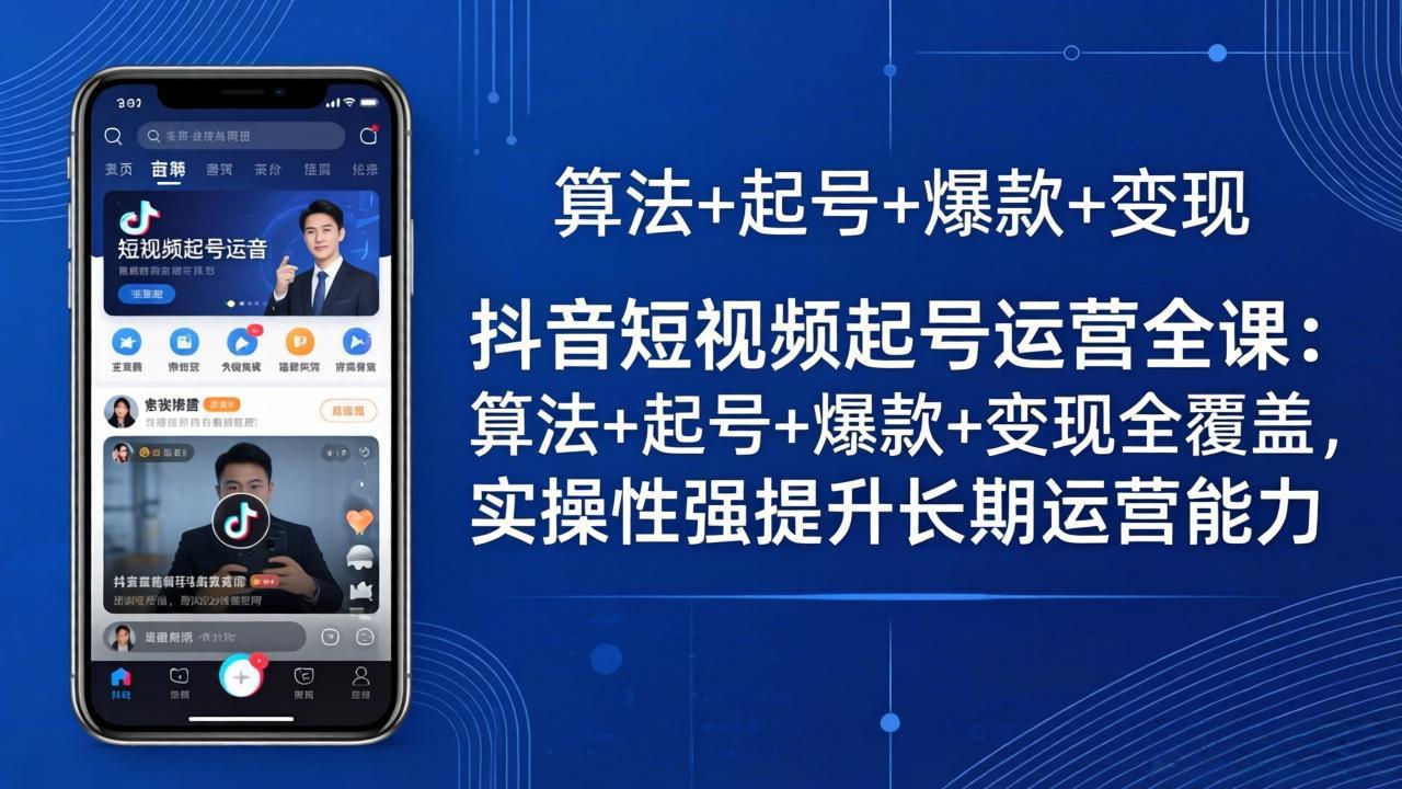 抖音短视频起号运营全课：算法+起号+爆款+变现全覆盖，实操性强提升长期运营能力-源创文化-衍智堂