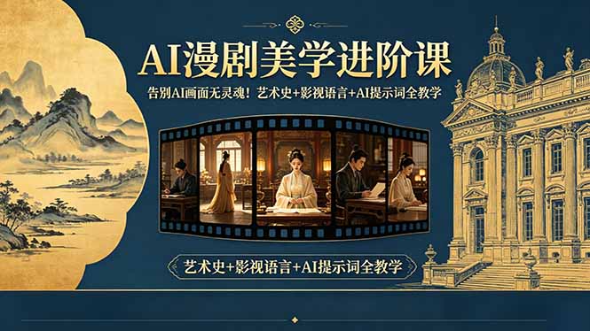 告别AI画面无灵魂！AI漫剧美学进阶课，艺术史+影视语言+AI提示词全教学-源创文化-衍智堂