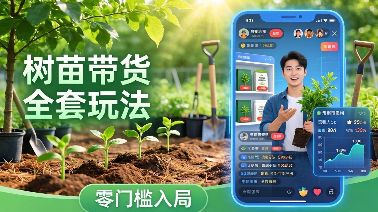 视频号AI树苗带货全套玩法:零门槛入局,掌握豆包、千问等AI工具制作树苗视频的全套流程-源创文化-衍智堂