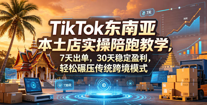 TikTok东南亚本土店实操陪跑教学，7天出单，30天稳定盈利，轻松碾压传统跨境模式-源创文化-衍智堂