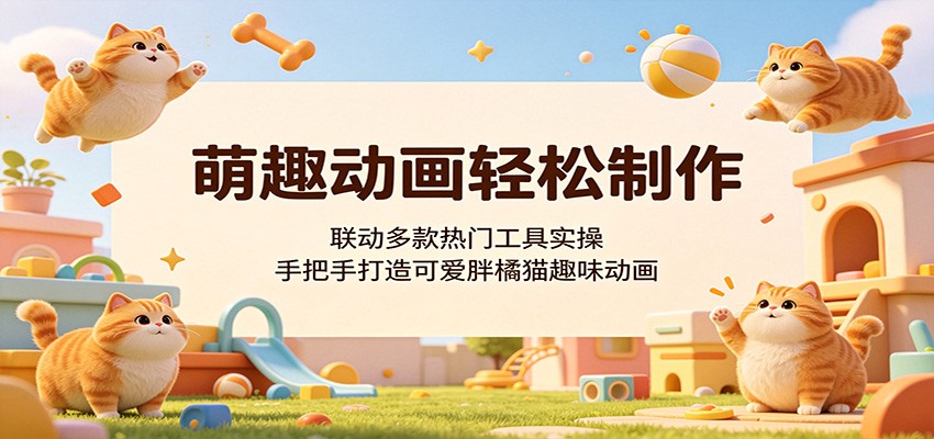 萌趣动画轻松制作，联动多款热门工具实操，手把手打造可爱胖橘猫趣味动画-源创文化-衍智堂