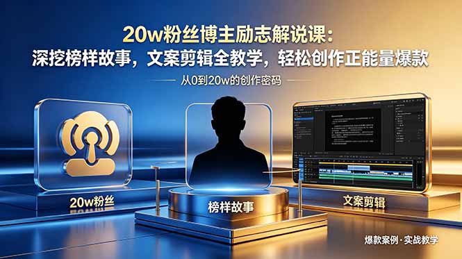 20w粉丝博主励志解说课：深挖榜样故事，文案剪辑全教学，轻松创作正能量爆款-源创文化-衍智堂