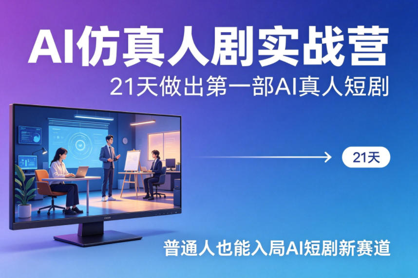 AI仿真人剧实战营，21天做出第一部AI真人短剧，普通人也能入局AI短剧新赛道-源创文化-衍智堂