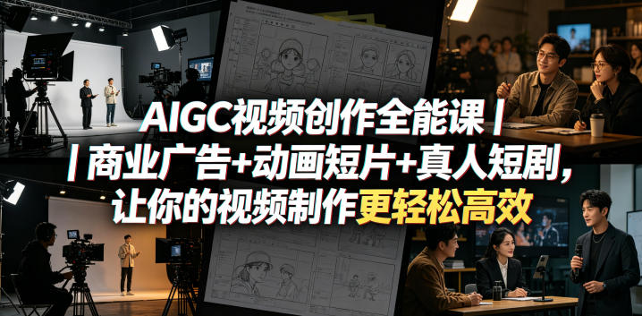 AIGC视频创作全能课｜商业广告+动画短片+真人短剧，让你的视频制作更轻松高效-源创文化-衍智堂