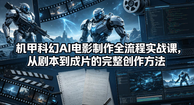机甲科幻AI电影制作全流程实战课，从剧本到成片的完整创作方法-源创文化-衍智堂