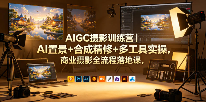 AIGC摄影训练营｜AI置景+合成精修+多工具实操，商业摄影全流程落地课-源创文化-衍智堂