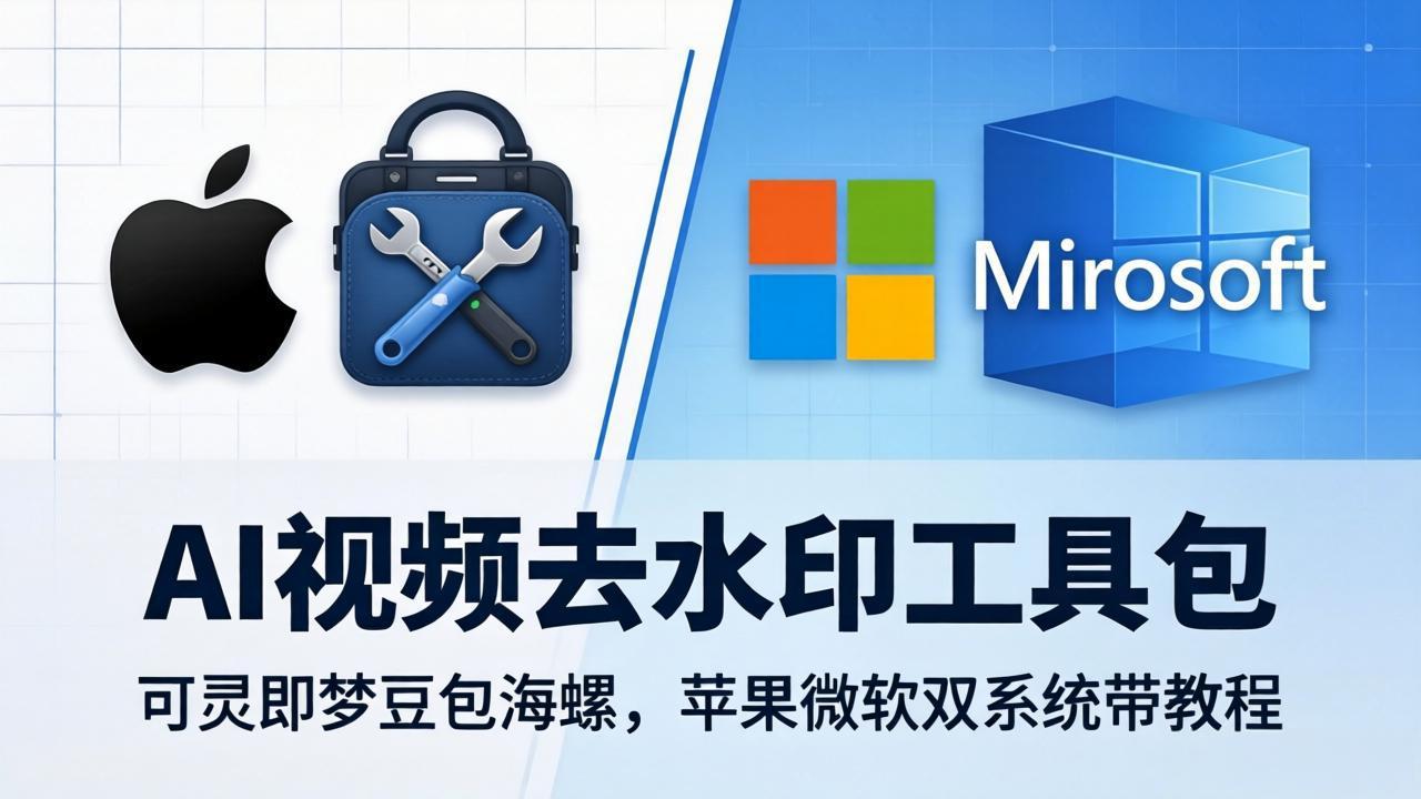 AI视频去水印工具包：可灵即梦豆包海螺，苹果微软双系统带教程-源创文化-衍智堂