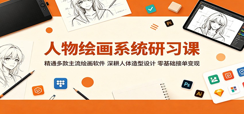 人物绘画系统研习课：精通多款主流绘画软件，深耕人体造型设计，零基础接单变现-源创文化-衍智堂