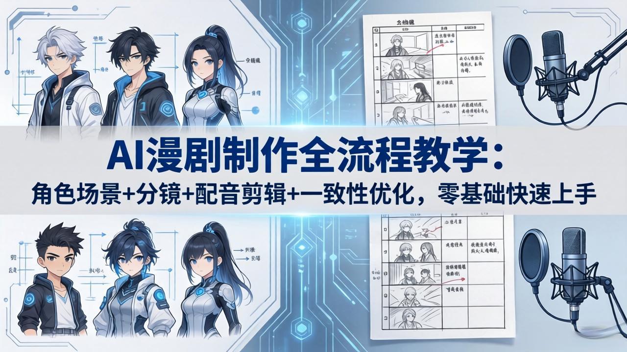 AI漫剧制作全流程教学：角色场景+分镜+配音剪辑+一致性优化，零基础快速上手-源创文化-衍智堂