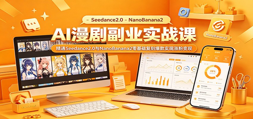 AI漫剧副业实战课：精通Seedance2.0与NanoBanana2零基础复刻爆款实现涨粉变现-源创文化-衍智堂