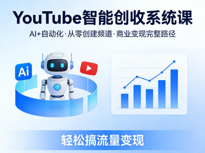 YouTube智能创收系统课，AI+自动化，从零创建YouTube频道并实现商业变现的完整路径，轻松搞流量变现-源创文化-衍智堂