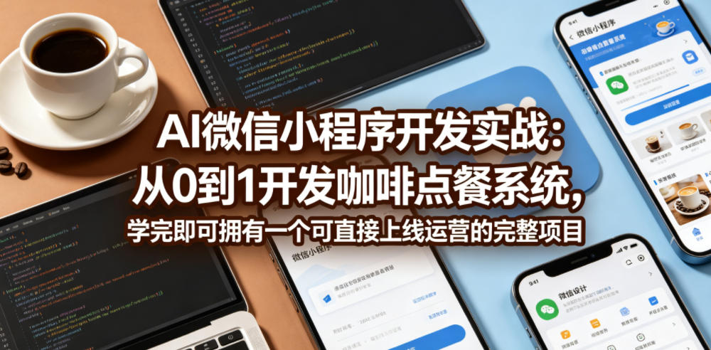 AI微信小程序开发实战：从0到1开发咖啡点餐系统，学完即可拥有一个可直接上线运营的完整项目-源创文化-衍智堂