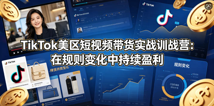 TikTok美区短视频带货实战训战营：在规则变化中持续盈利-源创文化-衍智堂
