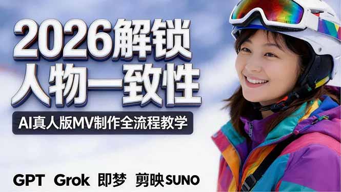 2026独创解锁人物一致性：AI真人版MV制作，不讲空话，不拼概念，全流程实操-源创文化-衍智堂