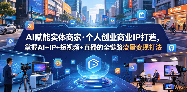 AI赋能实体商家·个人创业商业IP打造，掌握AI+IP+短视频+直播的全链路流量变现打法-源创文化-衍智堂