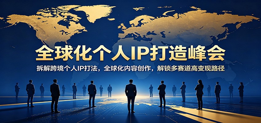 全球化个人IP打造峰会：拆解跨境个人IP打法，全球化内容创作，解锁多赛道高变现路径-源创文化-衍智堂